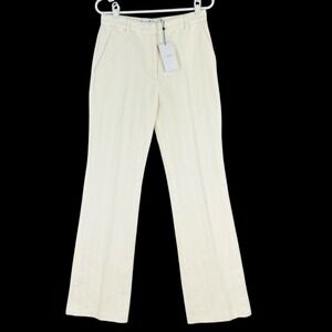 IRO PARIS Women's Talisa Ecru Pants Size US 6 Linen Blend Striped NWT $425.00